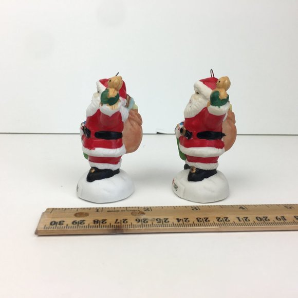 2 Vtg 1995 CVS Santa w Bear Christmas Holiday Ornaments Ceramic Collectible - Picture 6 of 10